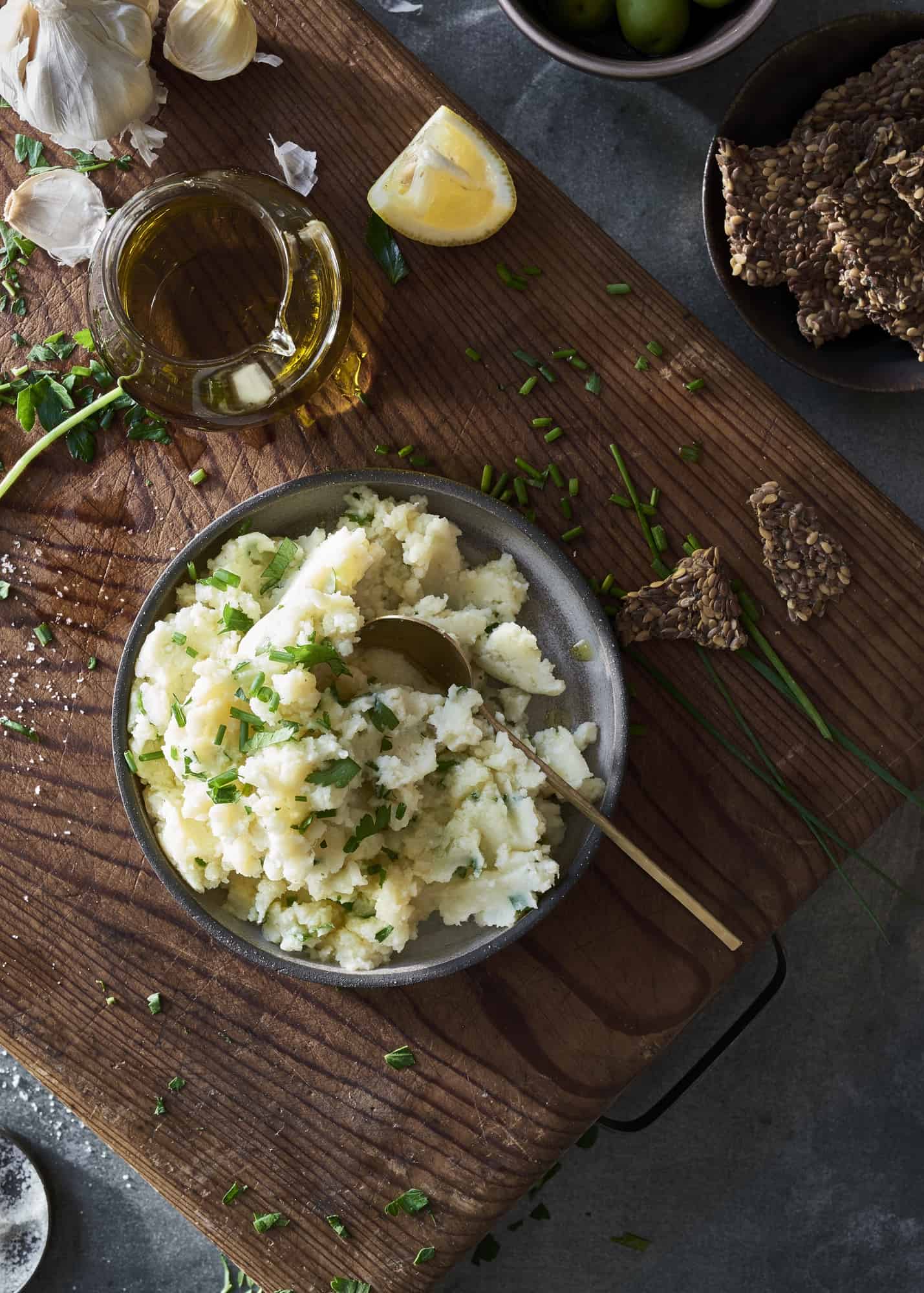Skordalia - Greek Garlic and Potato Dip - The Blender Girl