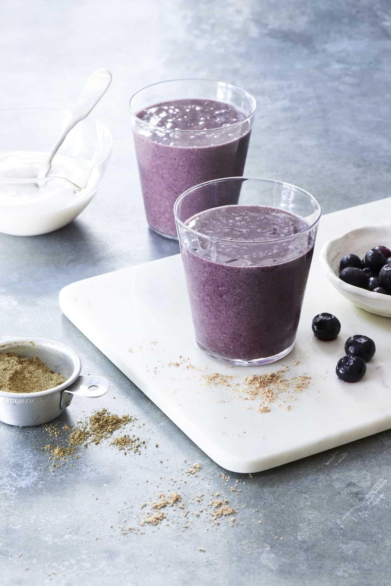 Blueberry Hemp Protein Powder Smoothie The Blender Girl