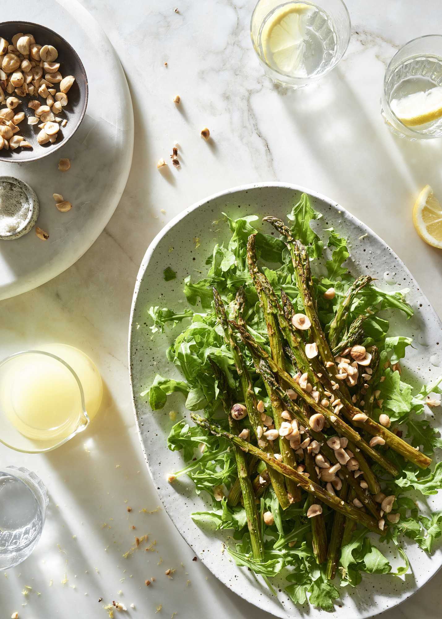 Roasted Asparagus Salad with Arugula {Vegan & Paleo} - The Blender Girl