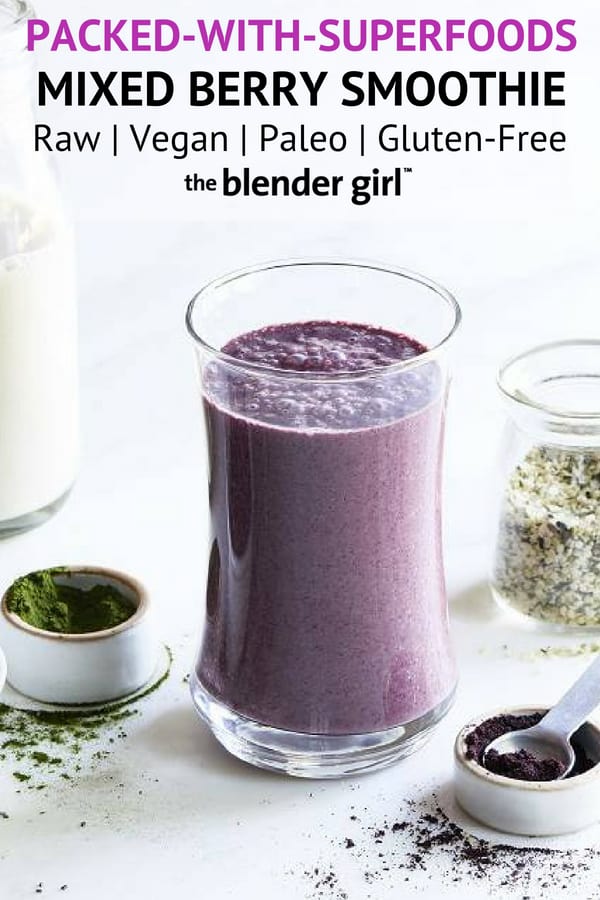 Mixed Berry Smoothie with Superfoods - The Blender Girl